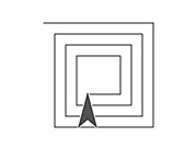 arrowhead sprite has just drawn a square sprial but stopped before reaching the center
