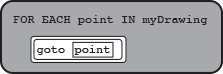 FOR EACH point IN myDrawing { goto(point) }