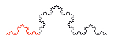 Koch snowflake level 5: each segment broken with an equilateral triangle in the middle third.